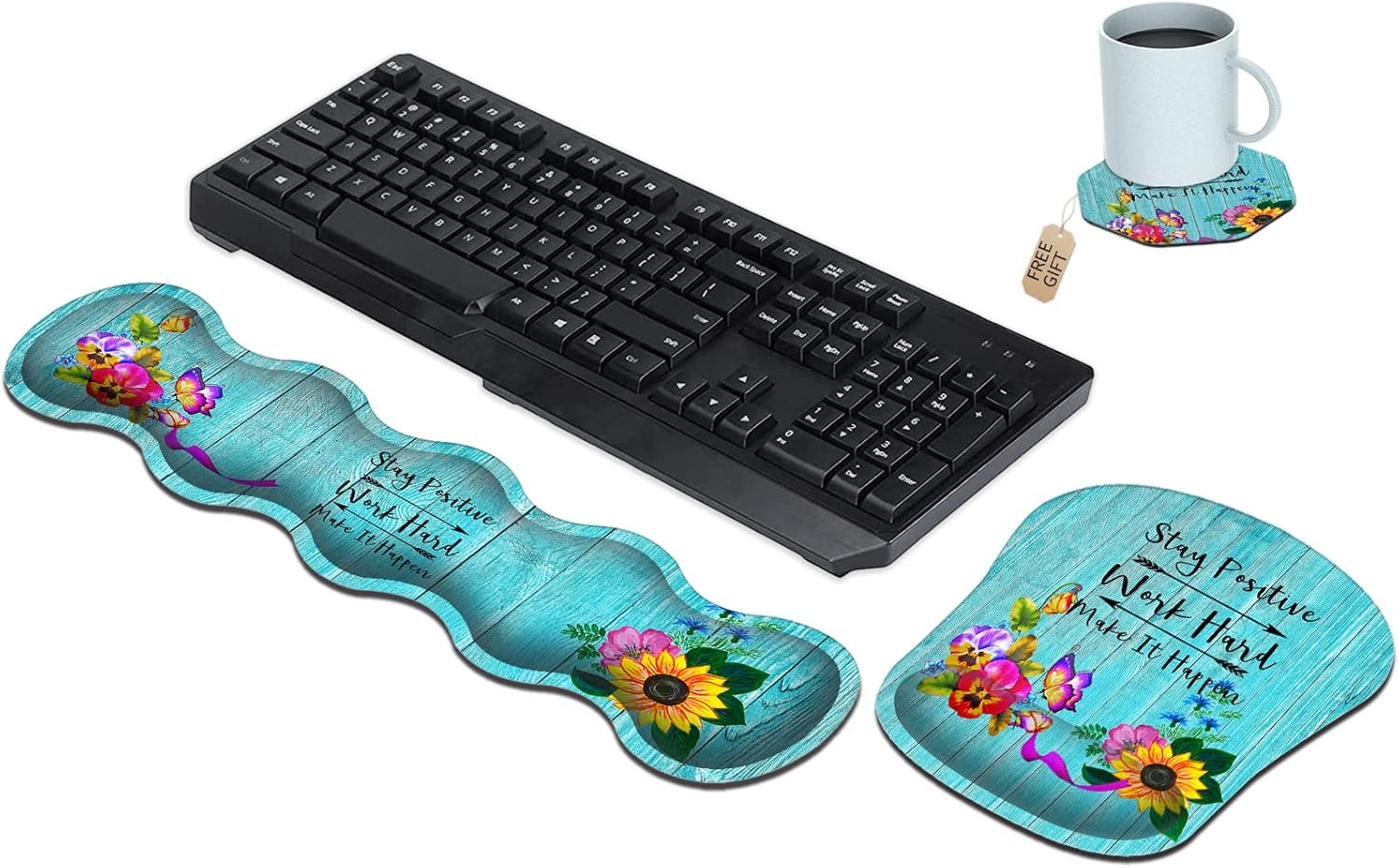 Memory Foam Mouse Pad with Wrist Support and Keyboard