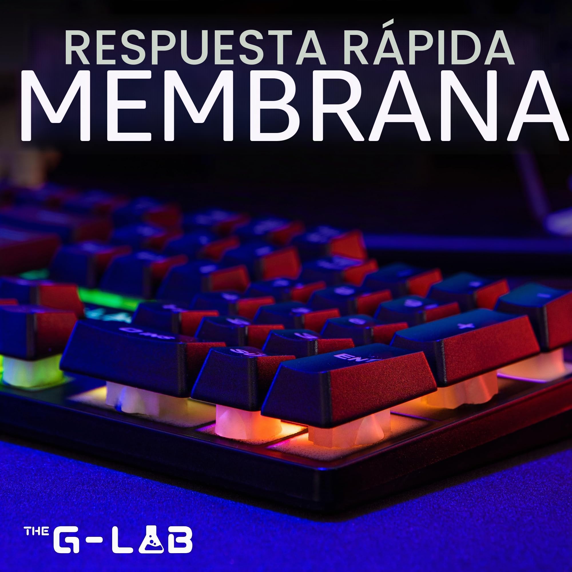 THE G-LAB Keyz Caesium - Teclado Gamer con Cable USB - Retroiluminación RGB LED, Teclado Gamer Sensación mecánica, 19 Teclas antighosting, Duradero - PC/PS4/PS5/XBOX - Diseño AZERTY francés