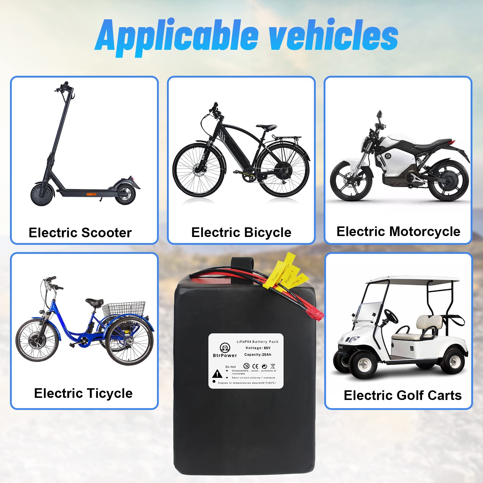 Ebike バッテリー 25ah Amazon.com : 60V 25Ah Ebike Battery 25000mah Lithium LiFePO4