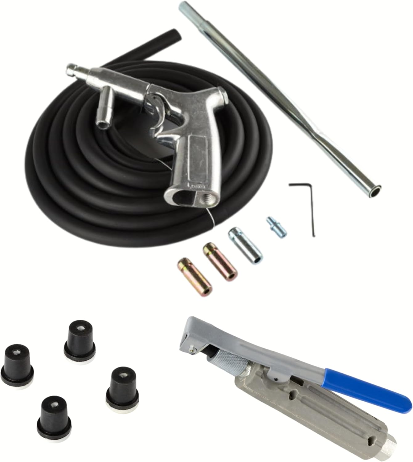 ATE Pro. Tools - Sand Blaster Kit, Sandblaster Siphon Feed Gun Nozzle, Sand Blasting Gun with 10 ft. Hose, Abrasive Blaster Nozzle Gun w/Tips, Suction Pipe, Removes Paint, Stain, Rust, Grime