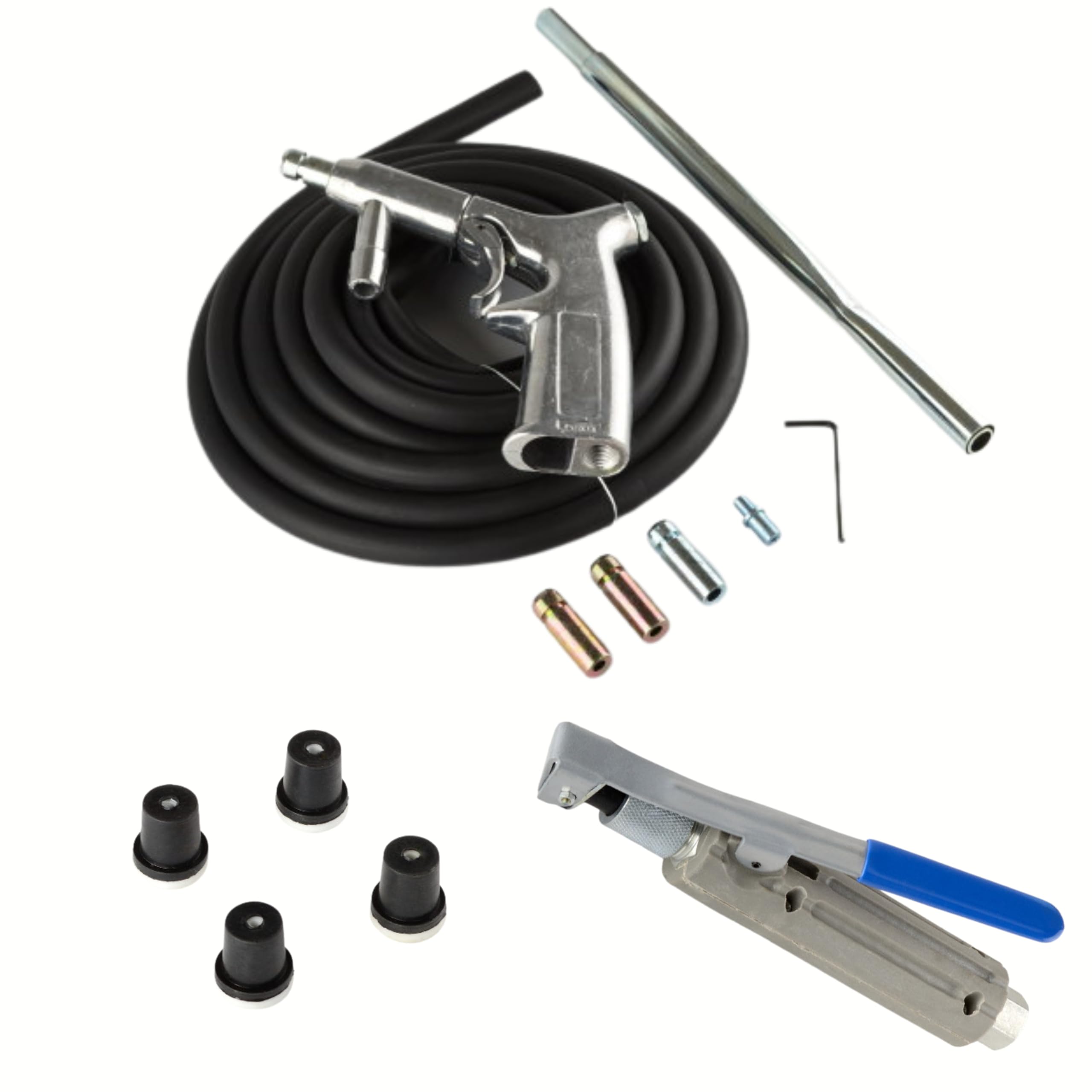 ATE Pro. Tools - Sand Blaster Kit, Sandblaster Siphon Feed Gun Nozzle, Sand Blasting Gun with 10 ft. Hose, Abrasive Blaster Nozzle Gun w/Tips, Suction Pipe, Removes Paint, Stain, Rust, Grime
