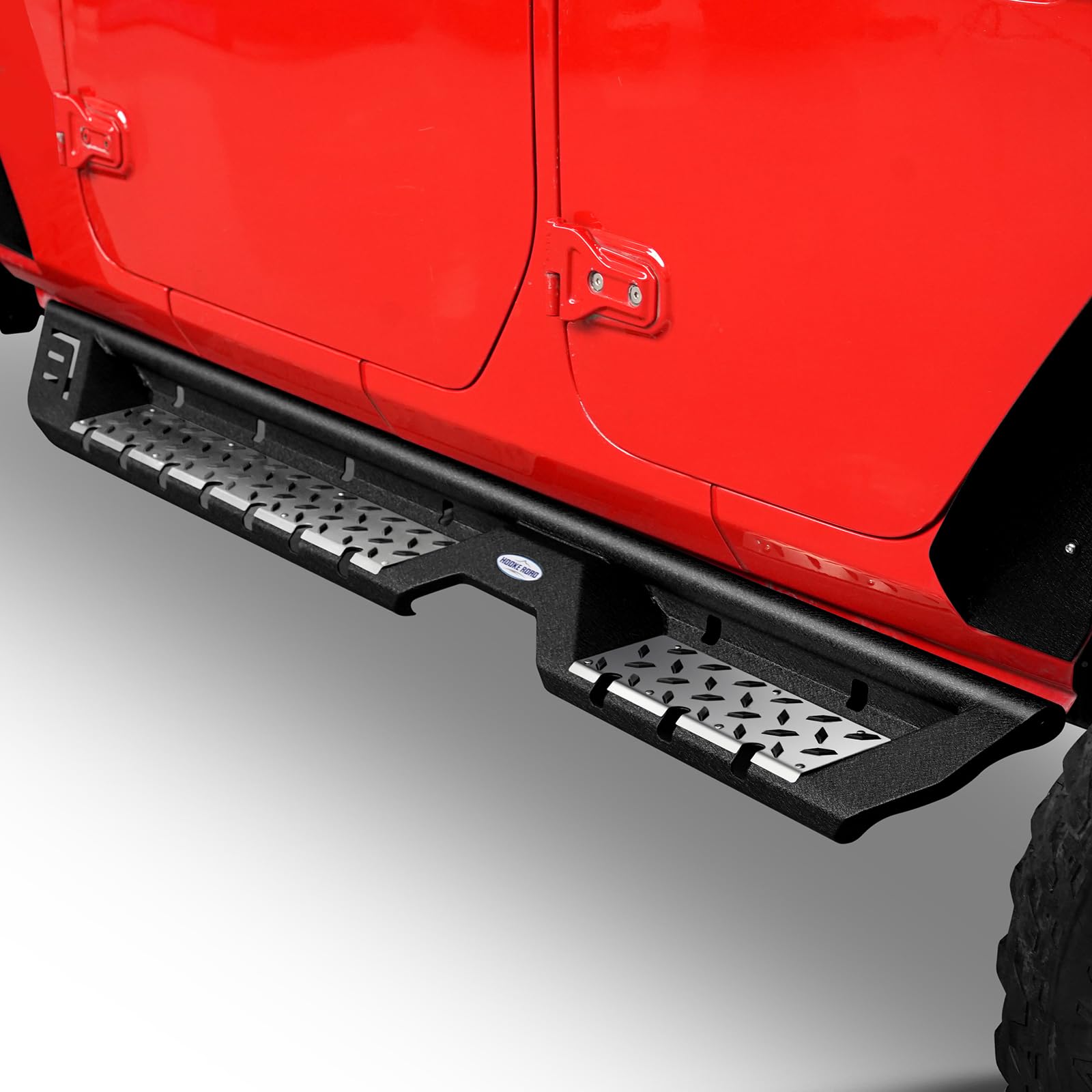Hooke Road Wrangler JL Running Boards 4 Doors, Drop Side Step Bars for 2018-2025 Jeep Wrangler JL Unlimited 4-Door Rubicon Sahara 4xe All JLU Models