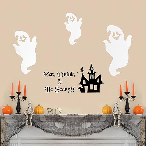 Miniatura 3 de J-Fly Decoraciones colgantes de fantasmas de metal para fiesta de fantasmas de Halloween, decoraciones colgantes para dormitorio, pasillo, puerta,