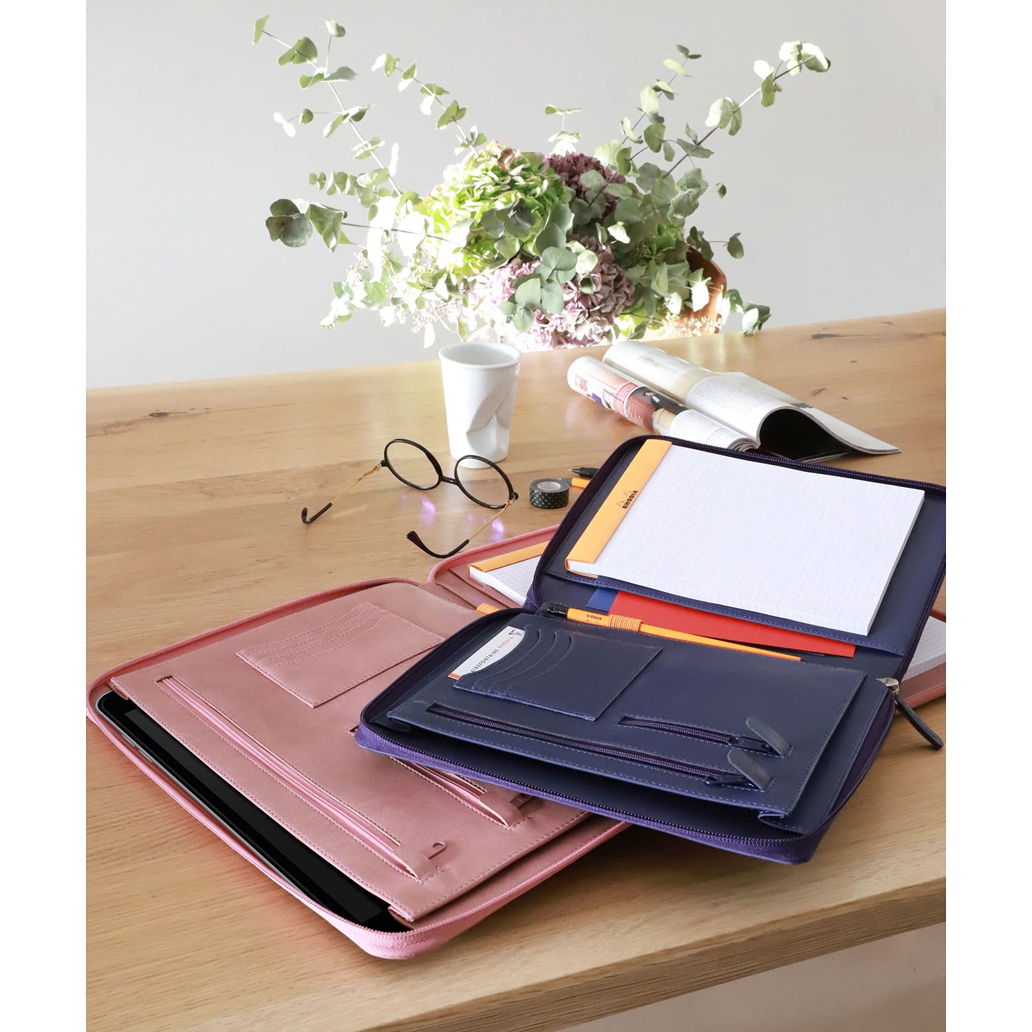 Rhodia Porte-Documents Conférencier Violet Simili Cuir Premium 25,5x34 cm A4 A4+