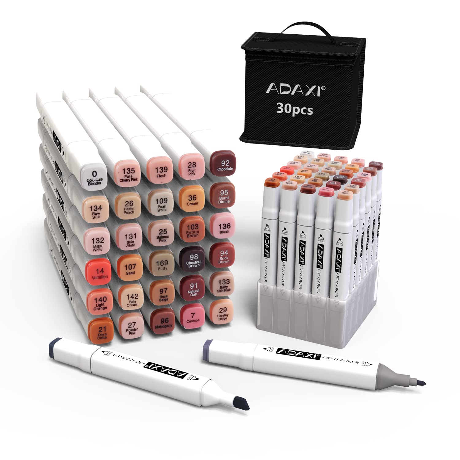 Buy ADAXI 30 Colors Skin Tone Markers Dual Tip Marker Set, Alcohol