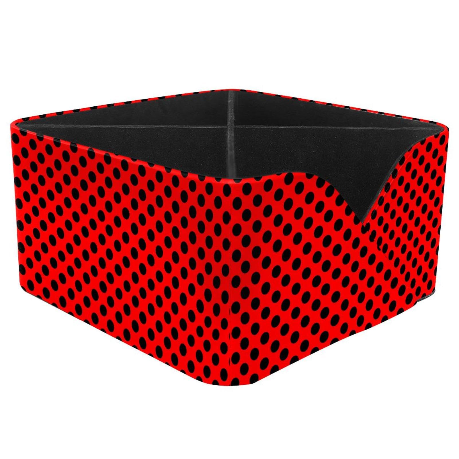KengjuTesu Ladybird Dots Desktop Organizer Pen Holder, Rectangular Pencil Cup for Office, Study and Makeup Stations
