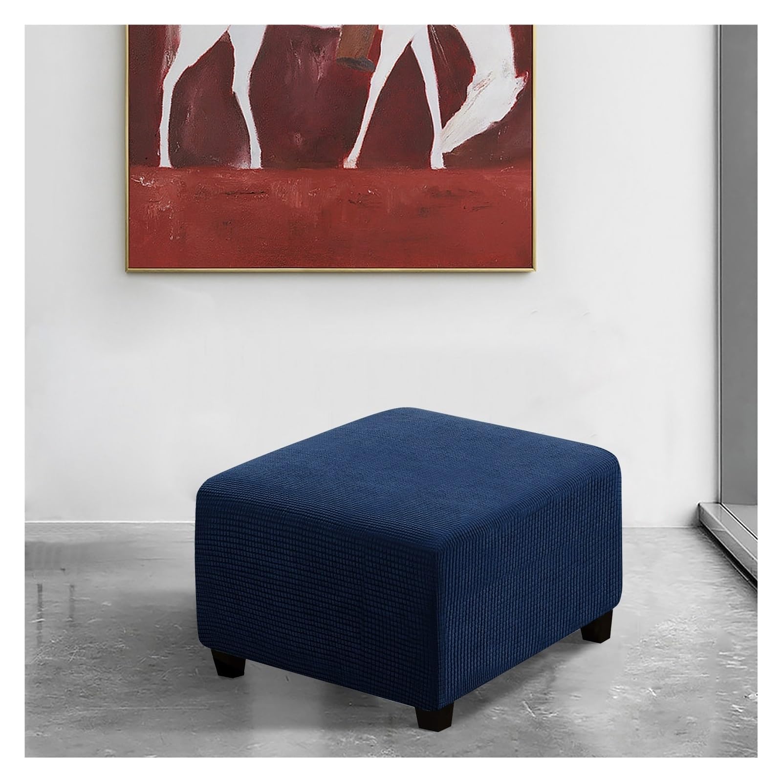 Highdi Copri Pouf Jacquard Rettangolare Elasticizzato, Spandex Copertura Dell'Ottomano Copri Poggiapiedi Poltrona Per Soggiorno, Morbido - 8