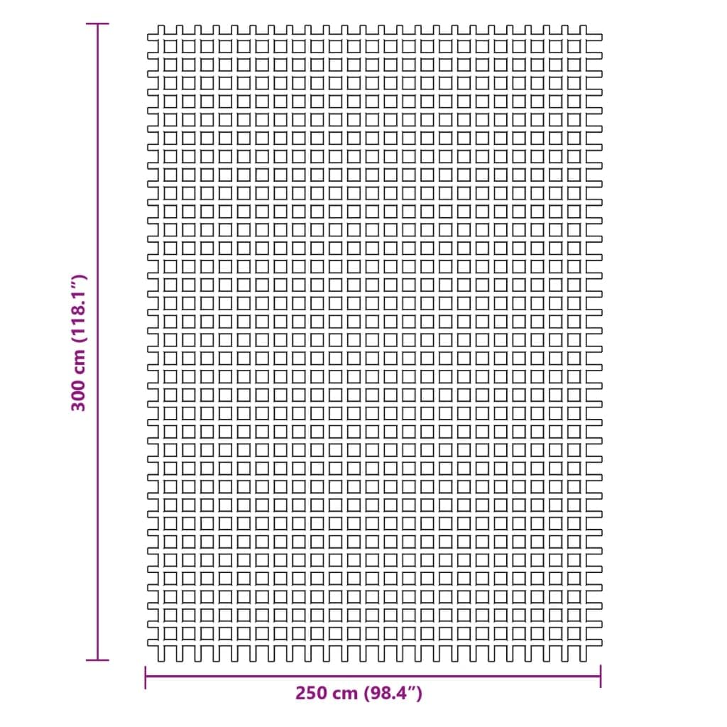 Blauer Zeltteppich 3 x 2,5 m aus Polyester Netz mit PVC Schaumbeschichtung, rutschfest und faltbar, Zeltzubehör für Camping, Wandern, Outdoor, Trekking und Festival