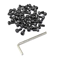 Vista 185 de iexcell Juego de 50 tornillos M4 x 20/25/30/35/40 de acero de aleación de grado 12.9, acabado de óxido negro