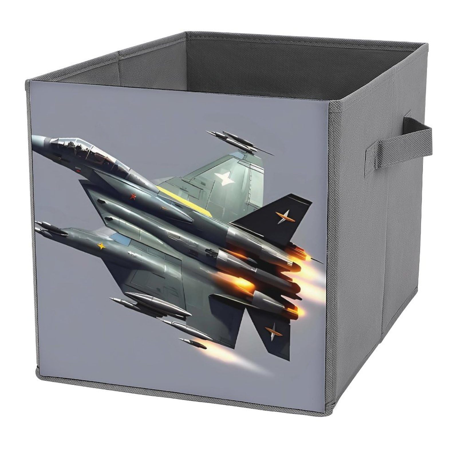 Bacs de rangement cubiques pliables Jet Fighter pour linge de lit, livres et vêtements