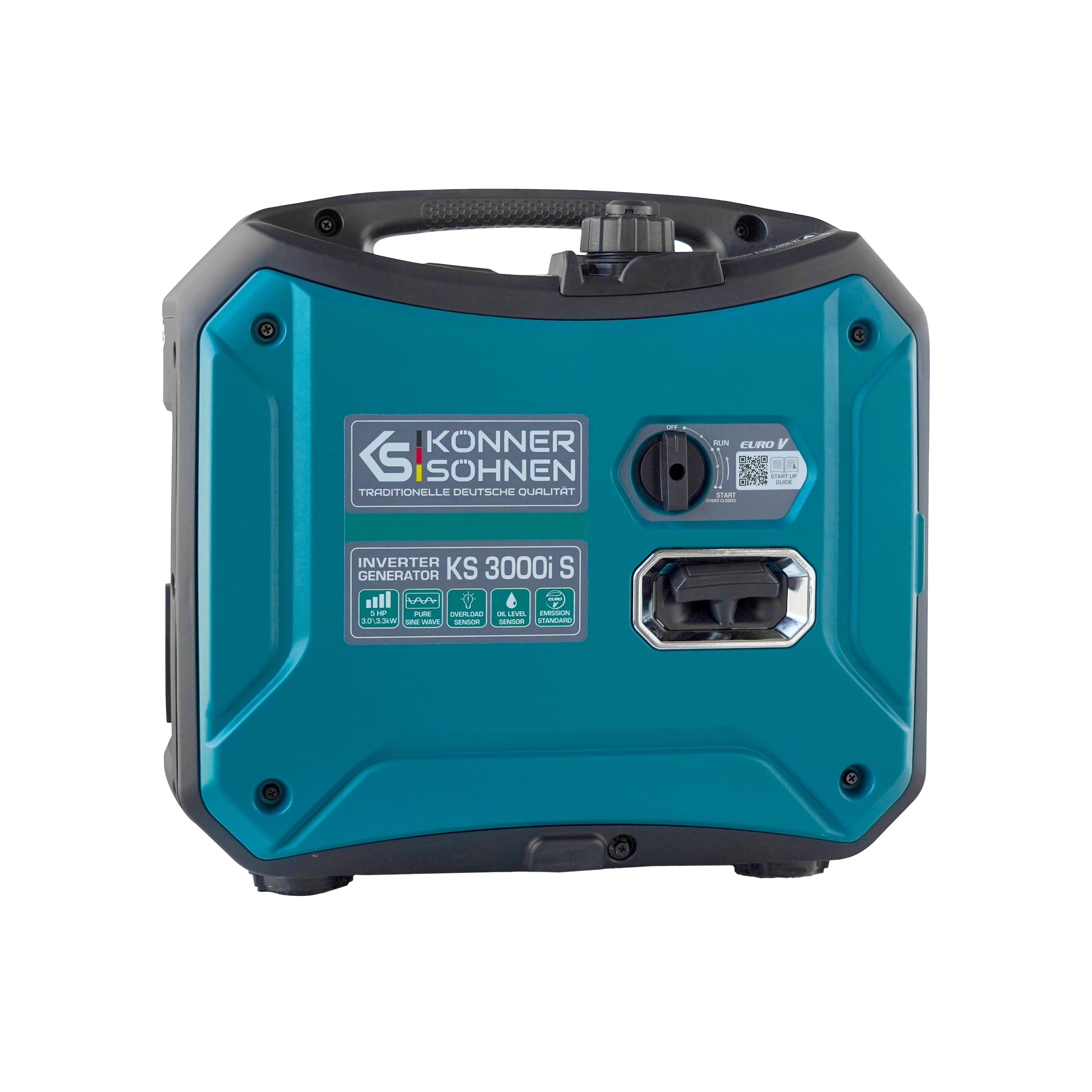 K&S Könner&Söhnen Generador de corriente KS 3000i S 3000 W con 3,3 kW de potencia máxima, generador de corriente con modo ecológico, generador de corriente de emergencia, onda sinusoidal pura