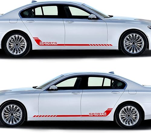 Miniatura 5 de Universal Car Side Skirt Vinly Calcomanías Auto Body Side Sport Racing Stripe Graphic Stickers Exterior DIY Modificado Decoración Accesorios NJ016