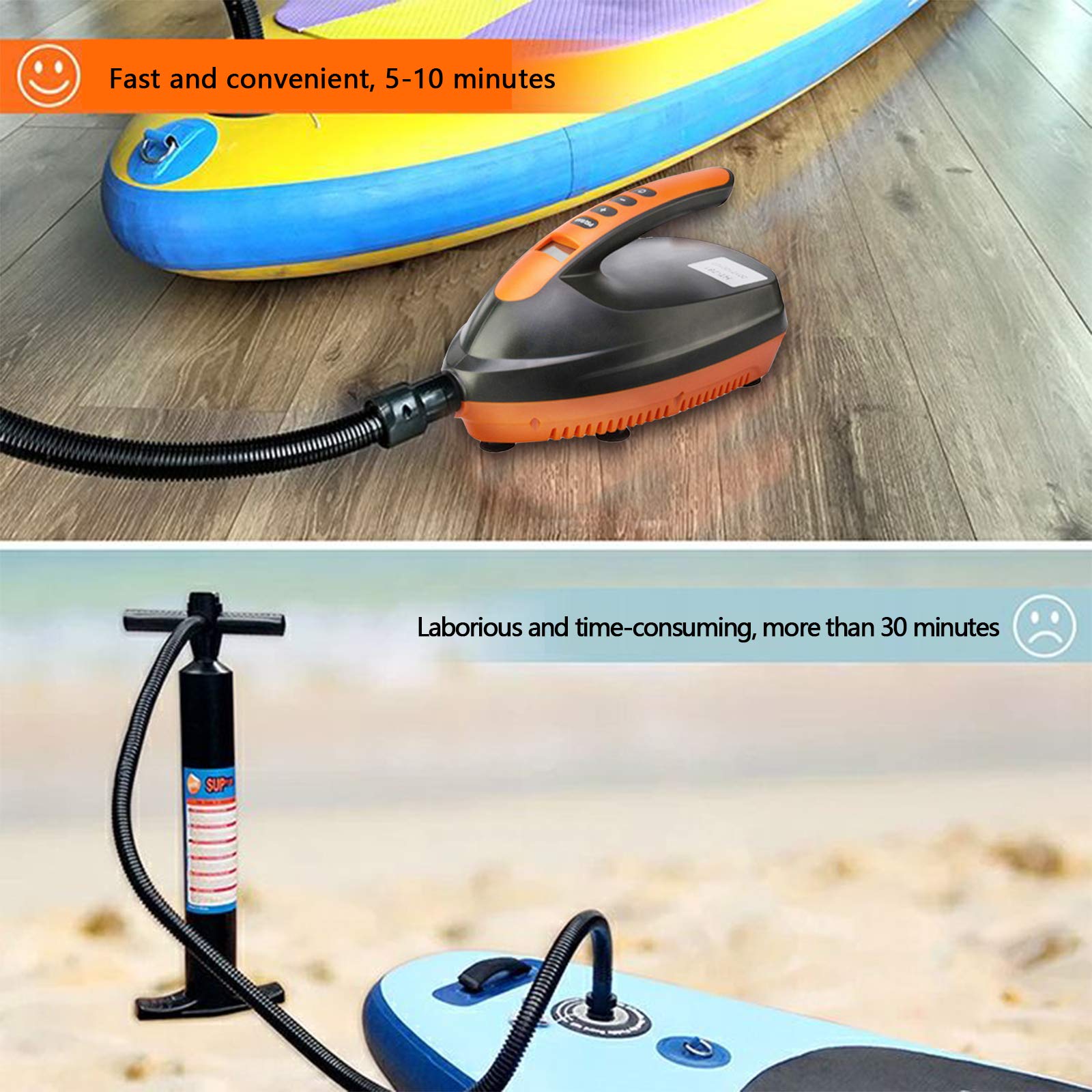 Buy Sup Electric Pump,16psi Electric Paddle Board Pump with 5 Nozzles