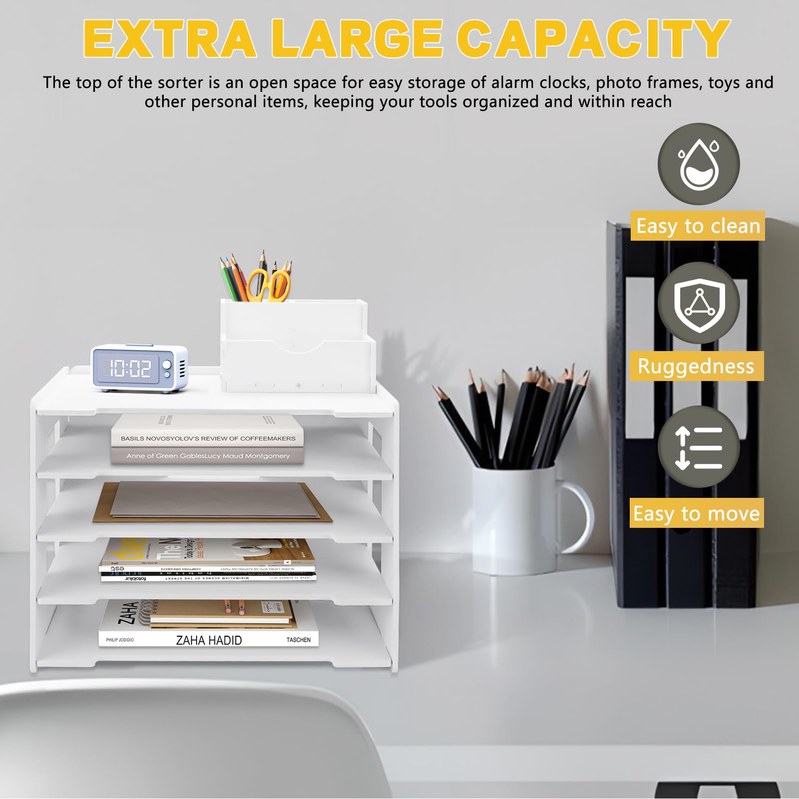 Betinyar Letter Tray Organiser, Office Paper Organizer File Document Holder, A4 File Paper Tray - Image 4