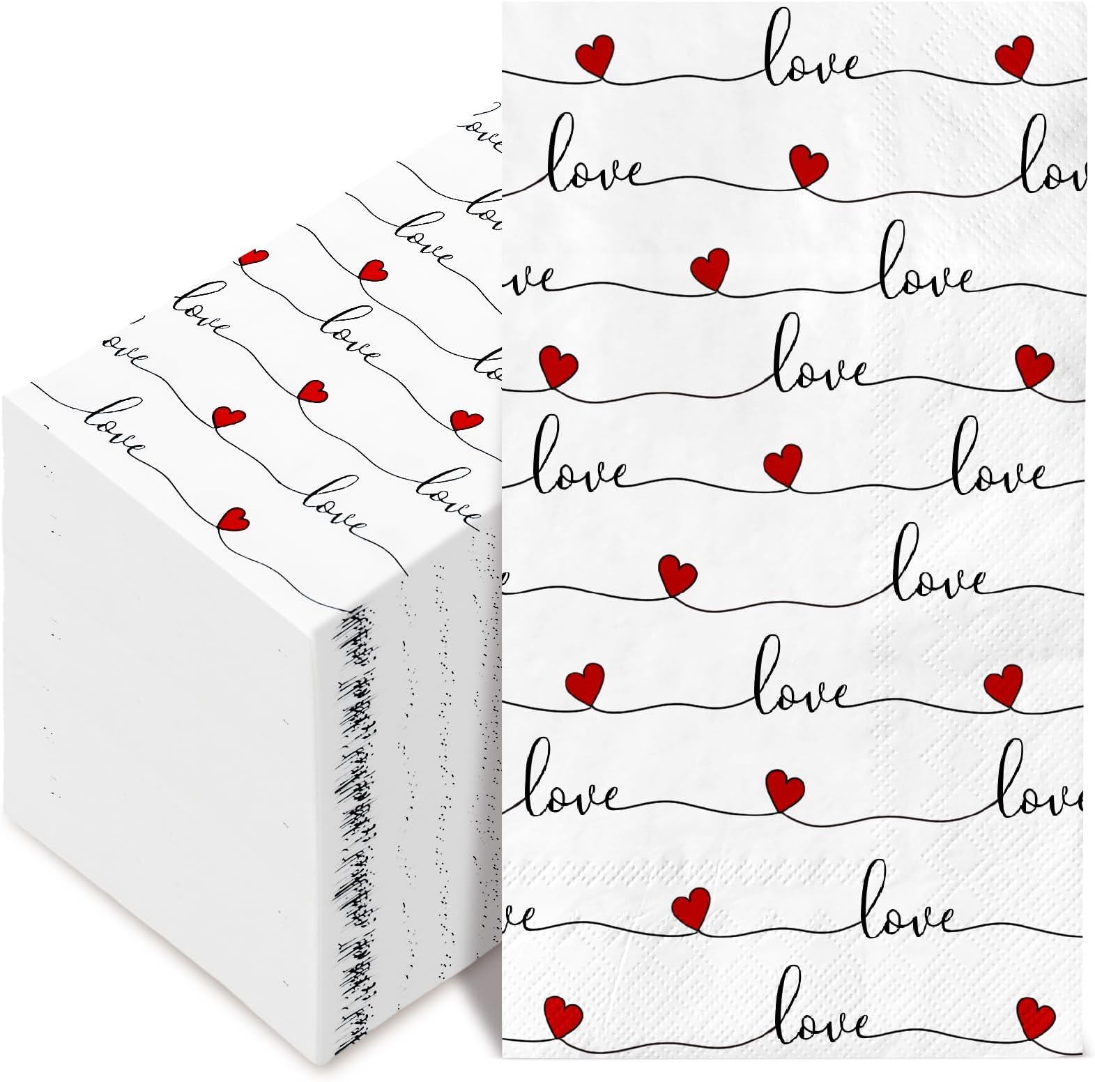 50/100pcs Valentines Gift Bags Red Love Heart Cellophane Candy Treat Bags For Valentine's Day