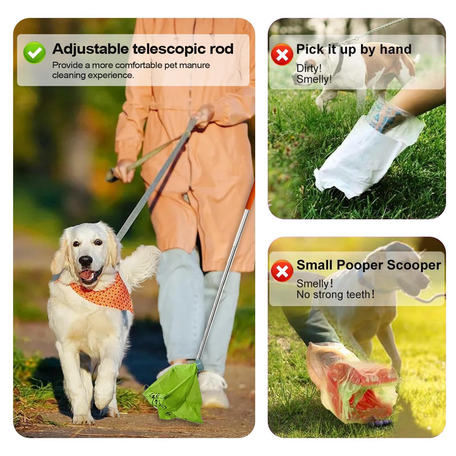 Hundeabfall-Scooper – Tragbares Kackaufsammeln für Haustiere, Robustes Design | gefederter Griff, einfach zu bedienender Müllreiniger