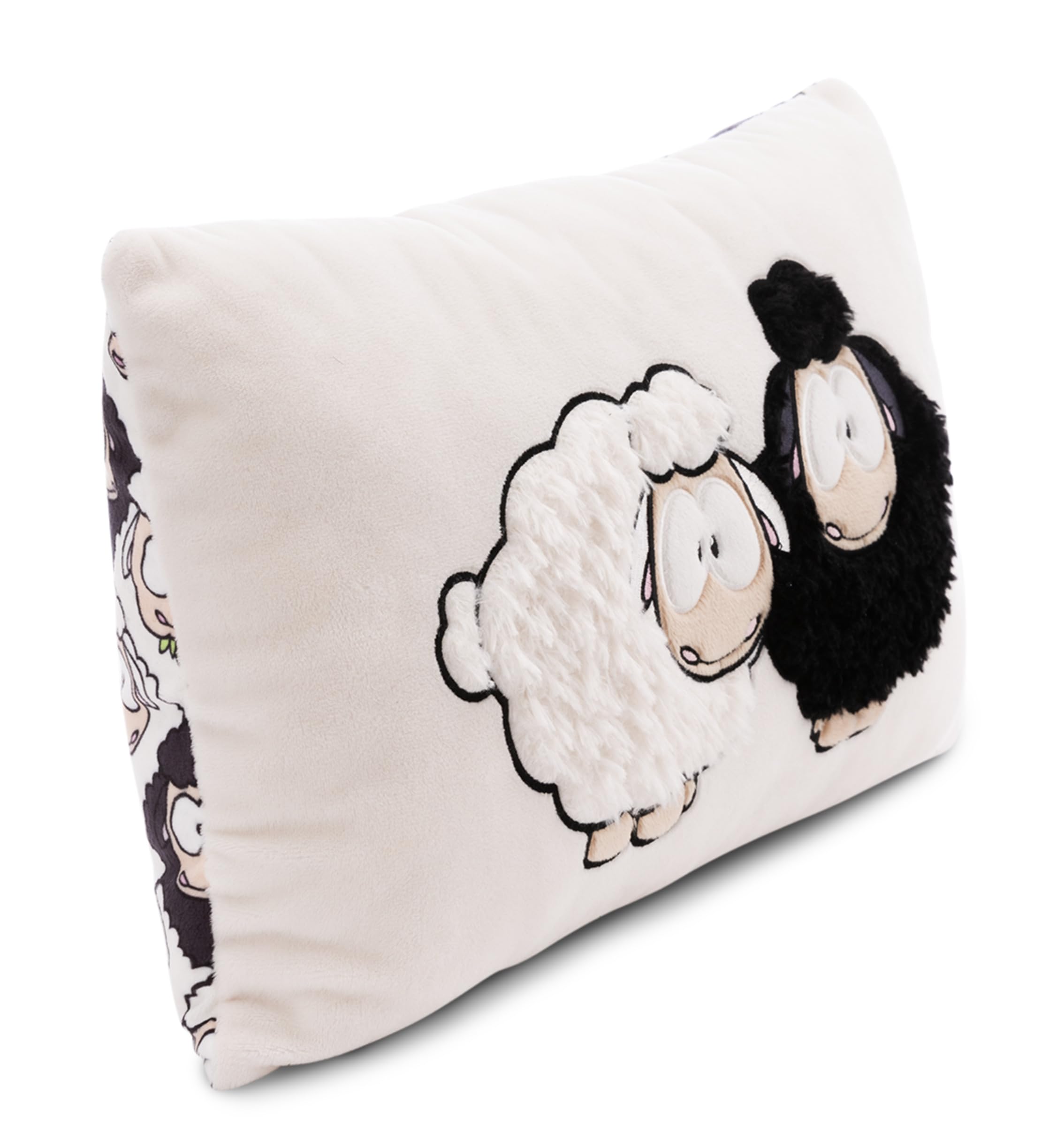 NICI cuscino di peluche Wooly Gang I Soffice cuscino di peluche con pecore per bambine, bambini e neonati I Cuscino rettangolare di peluche I 43 x 25cm - 49682