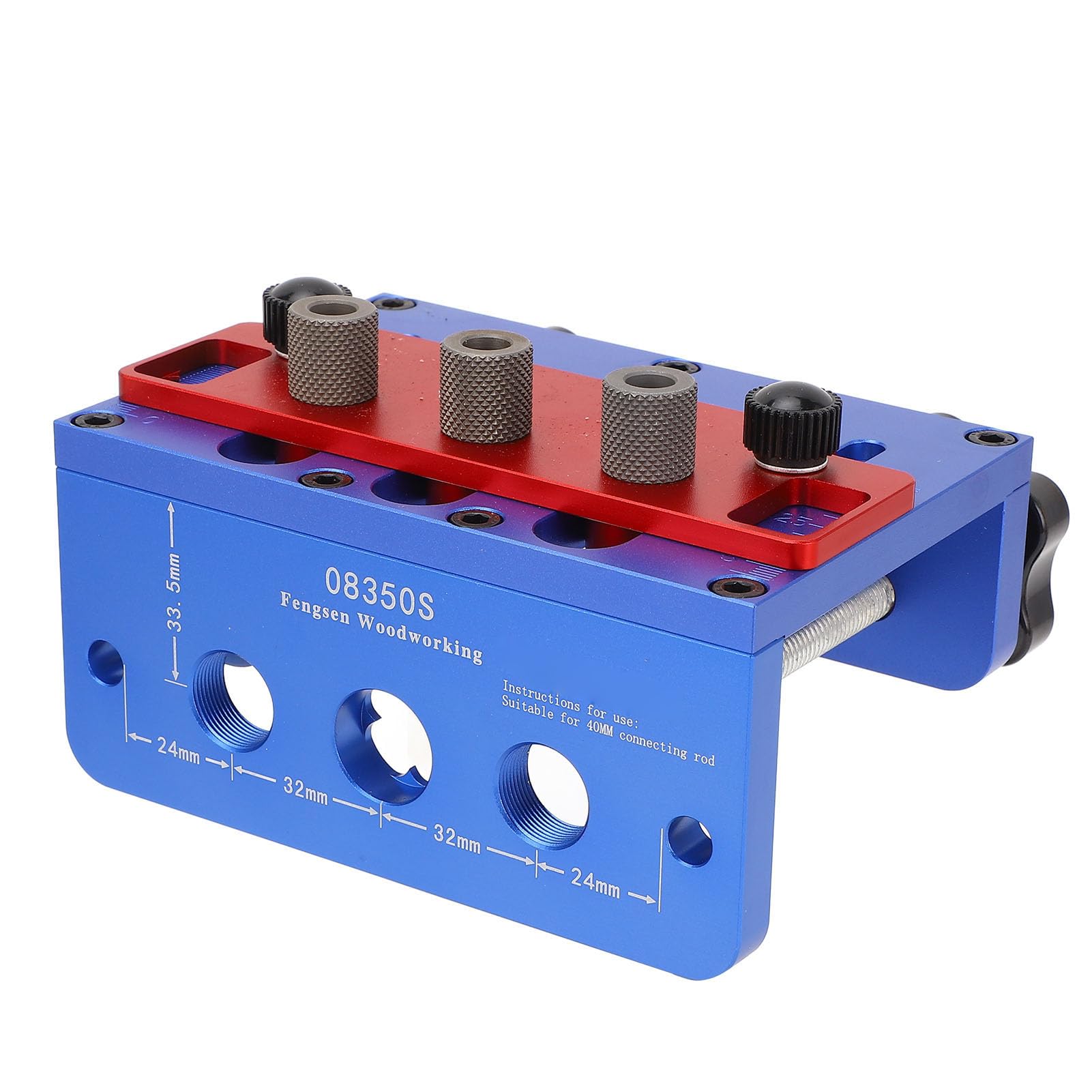 SIXRUN Guida per Foratura per Fori per Tasselli in Legno Kit di Maschere per Camma per Tasselli in Lega di Alluminio 8mm 10mm 15mm per Riparazione di Mobili Guida per Foratura per Posizione di