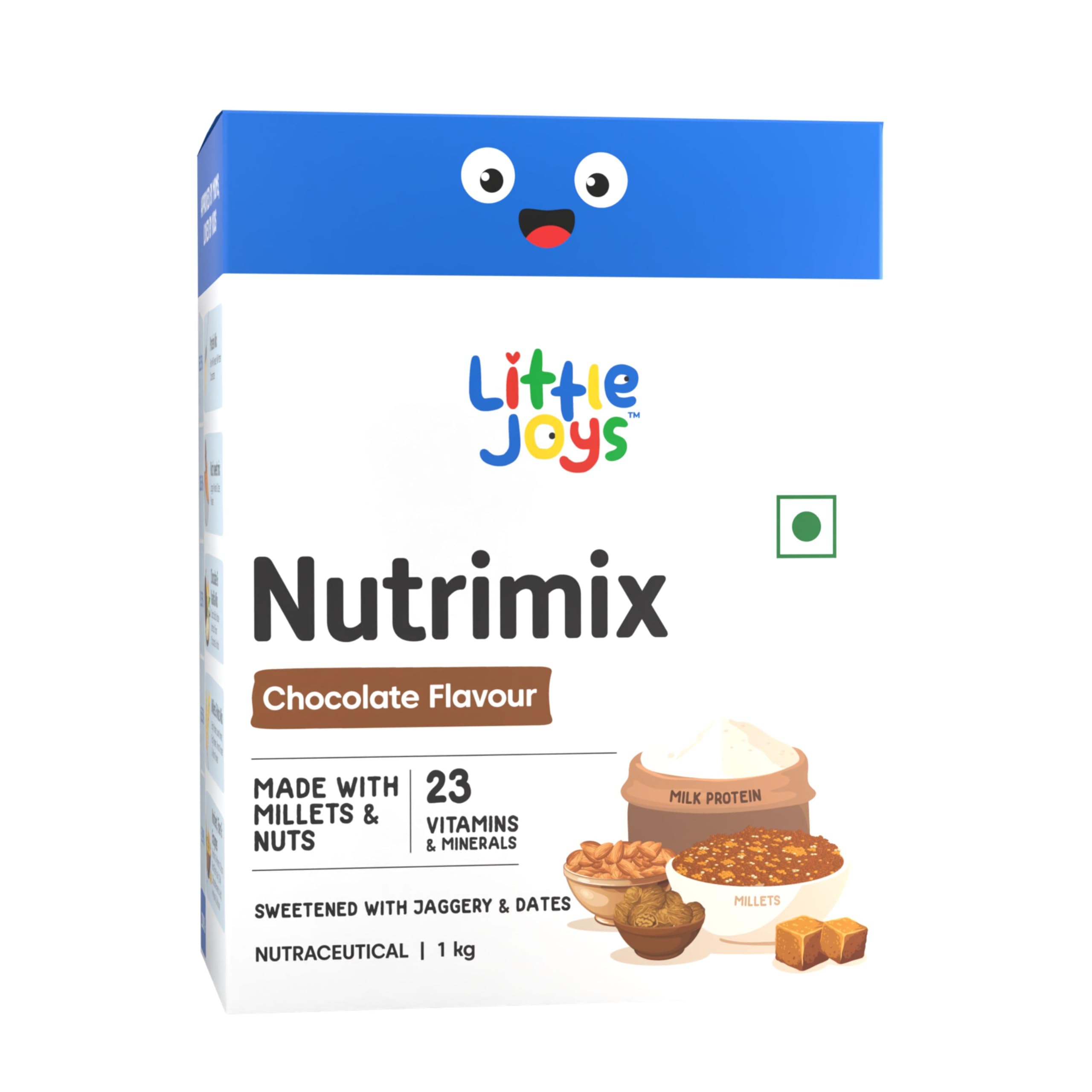 Little Joys Chocolate Nutrimix (7-12 Years) 350g | Sweetened with Jaggery & Dates | 9g Protein | Supports Immunity, Energy & Brain Health | Ragi, Bajra, Almonds | Chocolate Nutrition Drink Powder — Amazon image 12