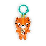 Bright Starts Jingle Joy Reach & Rattle Toy for Stroller - Tiger with Chime Sounds - Unisex, Newborn +
