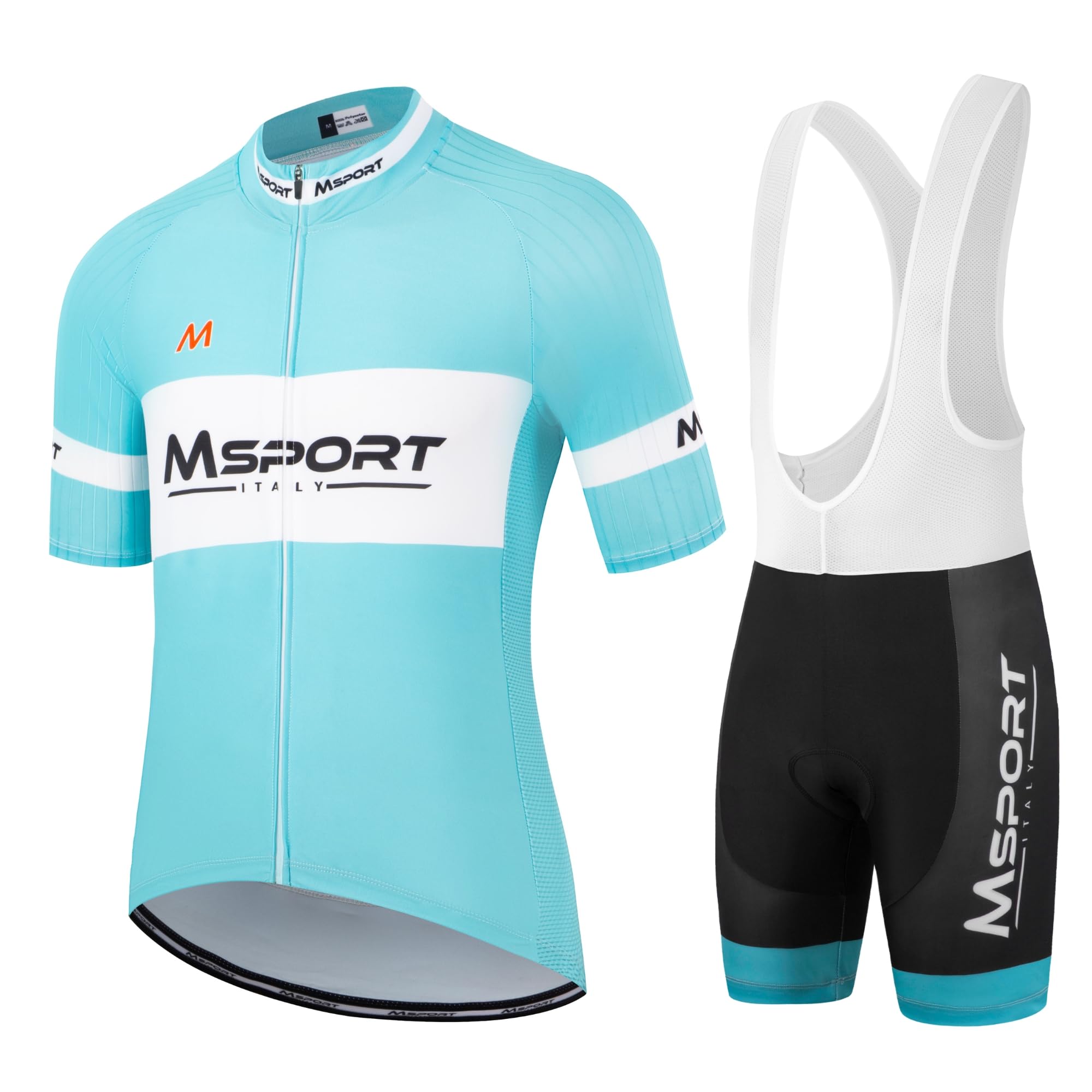 Complet de Cyclisme Homme – Maillot de Vélo + Cuissard à Bretelles avec Peau de Chamois en Gel 5D Antichoc, Ensemble de Cyclisme Respirant et Séchage Rapide