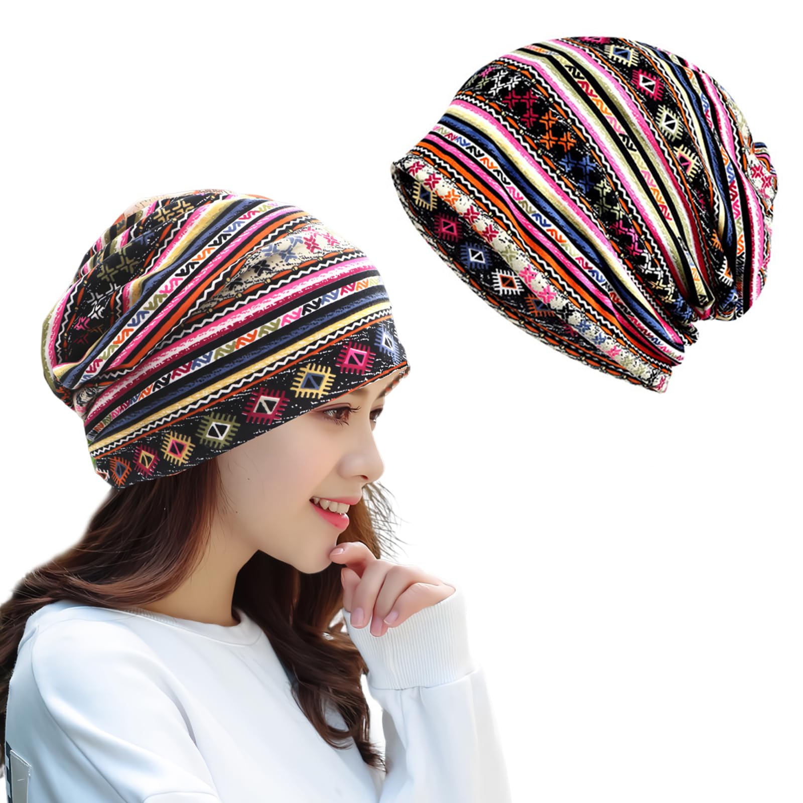 bendjoy Pink Head Scarf & Hijab Caps for Women, Chemo Cap Beanie Skull Cover Headwraps Cancer Hats Headscarf - All Seasons Use-picture-19