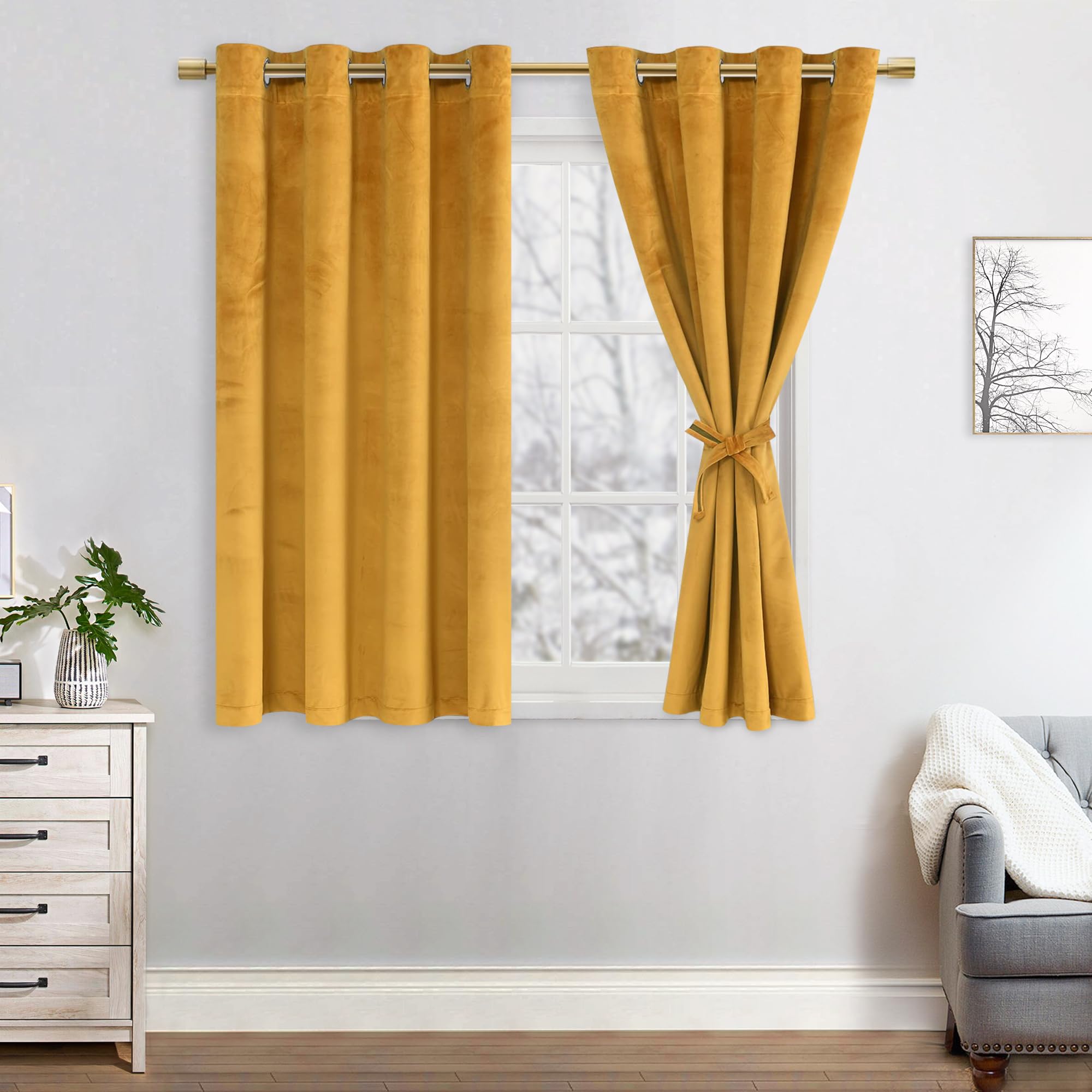 Rideaux velours occultants isolants 140x145 rideau thermique anti chaleur et froid pour chambre