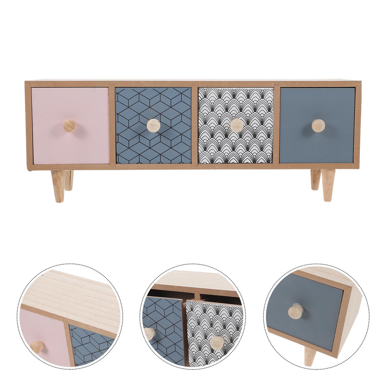 UKCOCO Organizador de Escritorio Multifunción de Madera Cajones, Caja de Almacenamiento Clasificada Adecuado para Sala y Vestidores, Diseño