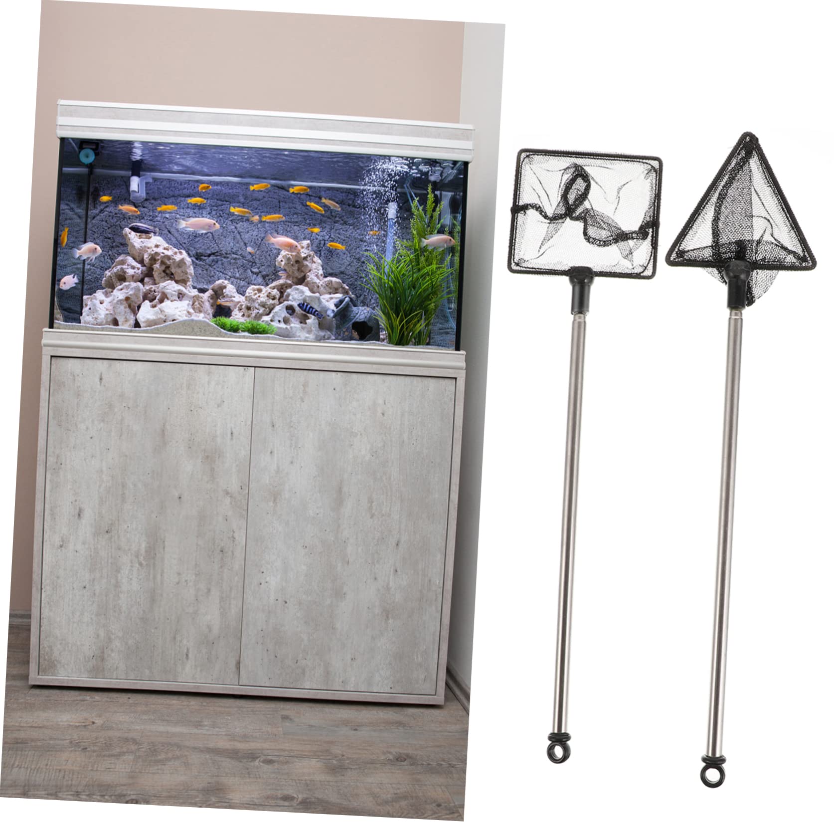 TOYANDONA Versenkungs Netz Angelkescher Fisch Fangnetz für Laubrechen Luft Angler ausrüstung Fishing Tackle Angeln einziehbarer Kescher teleskopierbares Keschernetz Legierung Black