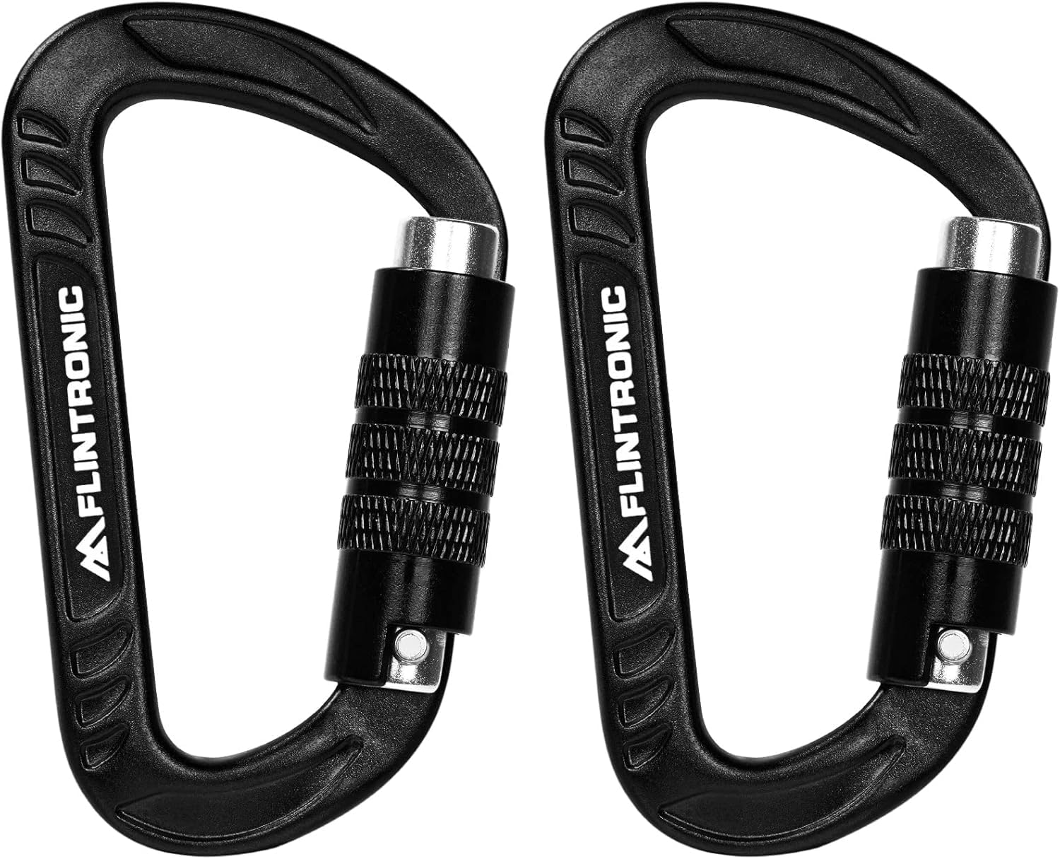 Flintronic Mosquetones de Bloqueo de Aluminio Resistente 30KN para Montañismo Deportivo al Aire Libre