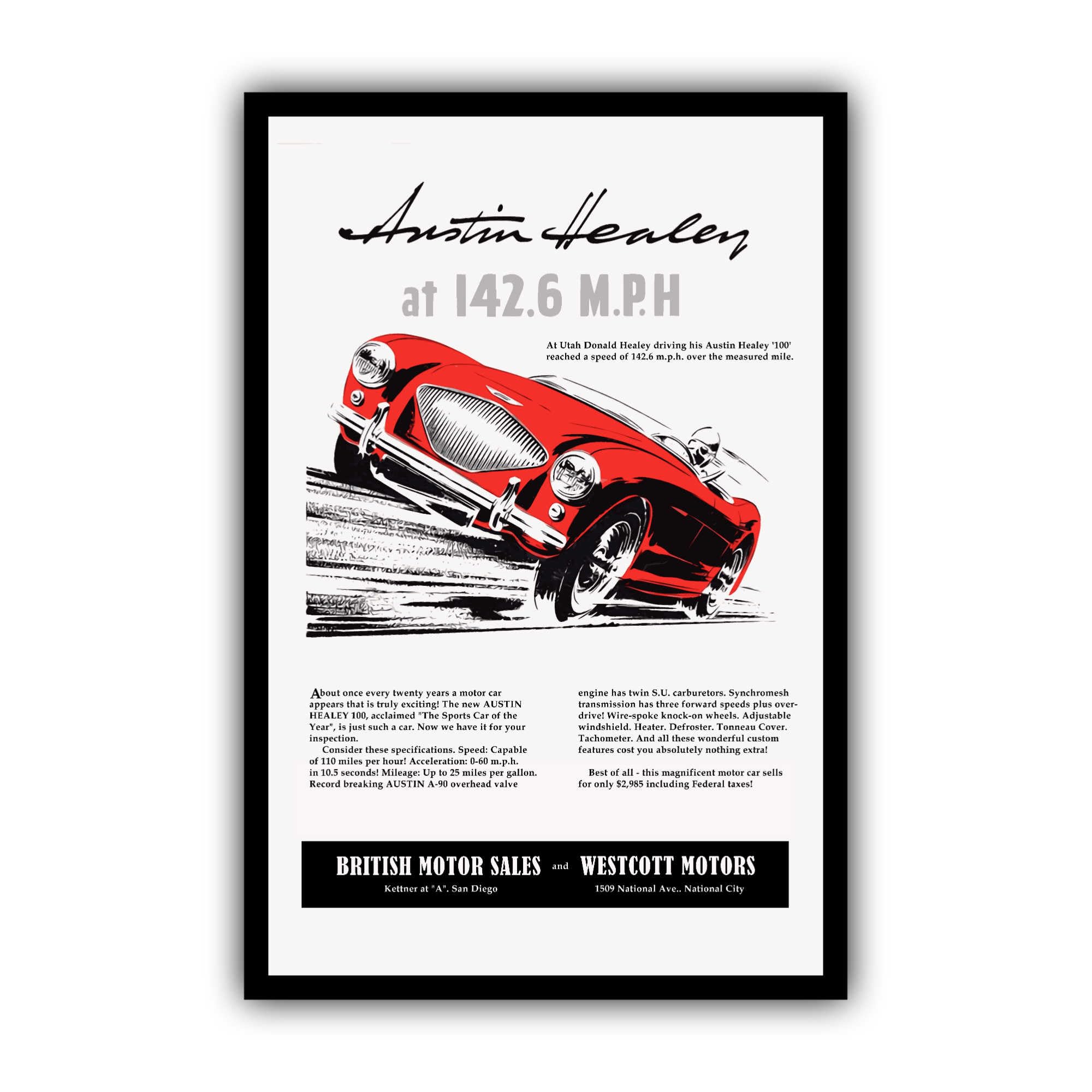 Targa metallica Austin Healey (nuova, 60 x 42 cm)