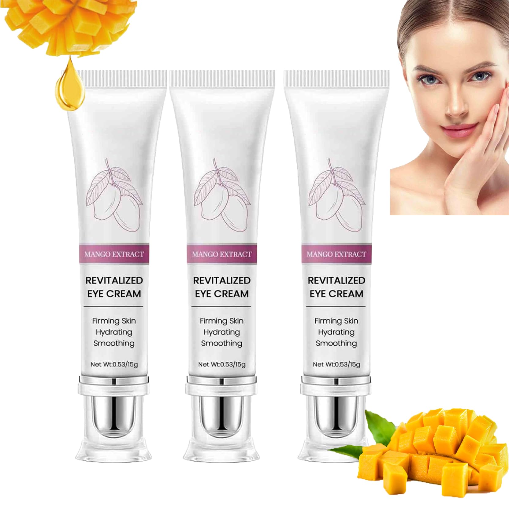 Mango Revitalisierende Augencreme Mit Lifting-Serum – Gegen Dunkle Augenringe & Tränensäcke, 15g, Mit Mango-Extrakt & Hyaluron