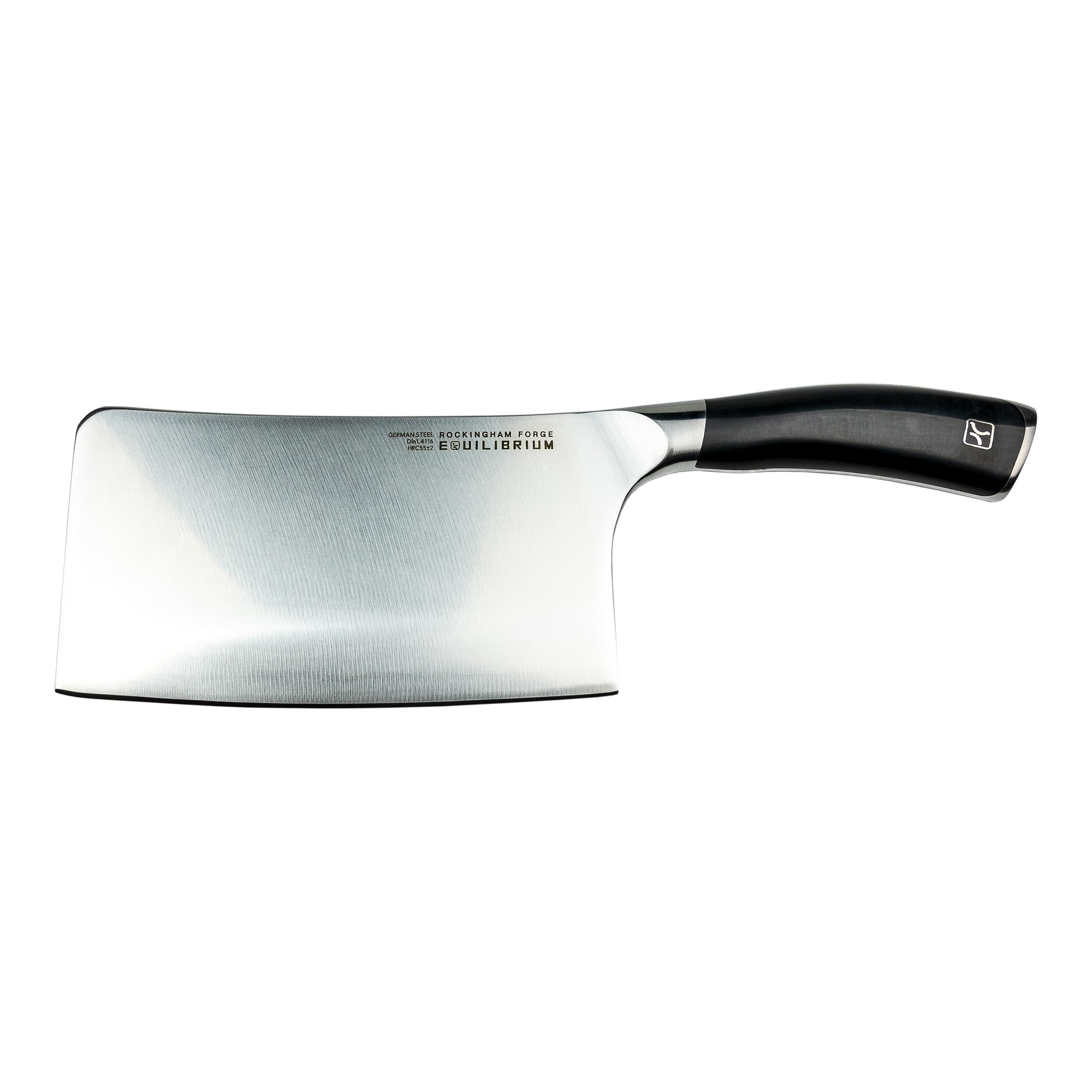 Rockingham Forge Equilibrium 16.5cm Cleaver, German Stainless Steel Blade, Black Handle, Silver