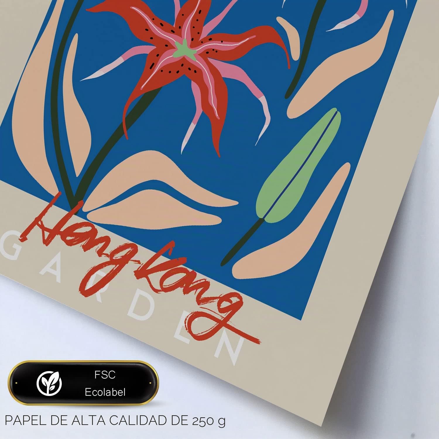 Nacnic Set de 6 pósters de Galería Floral. Colección de láminas con estética Collage para la decoración de Interiores. Tamaños A3 y A4. Marco de Madera Clara.