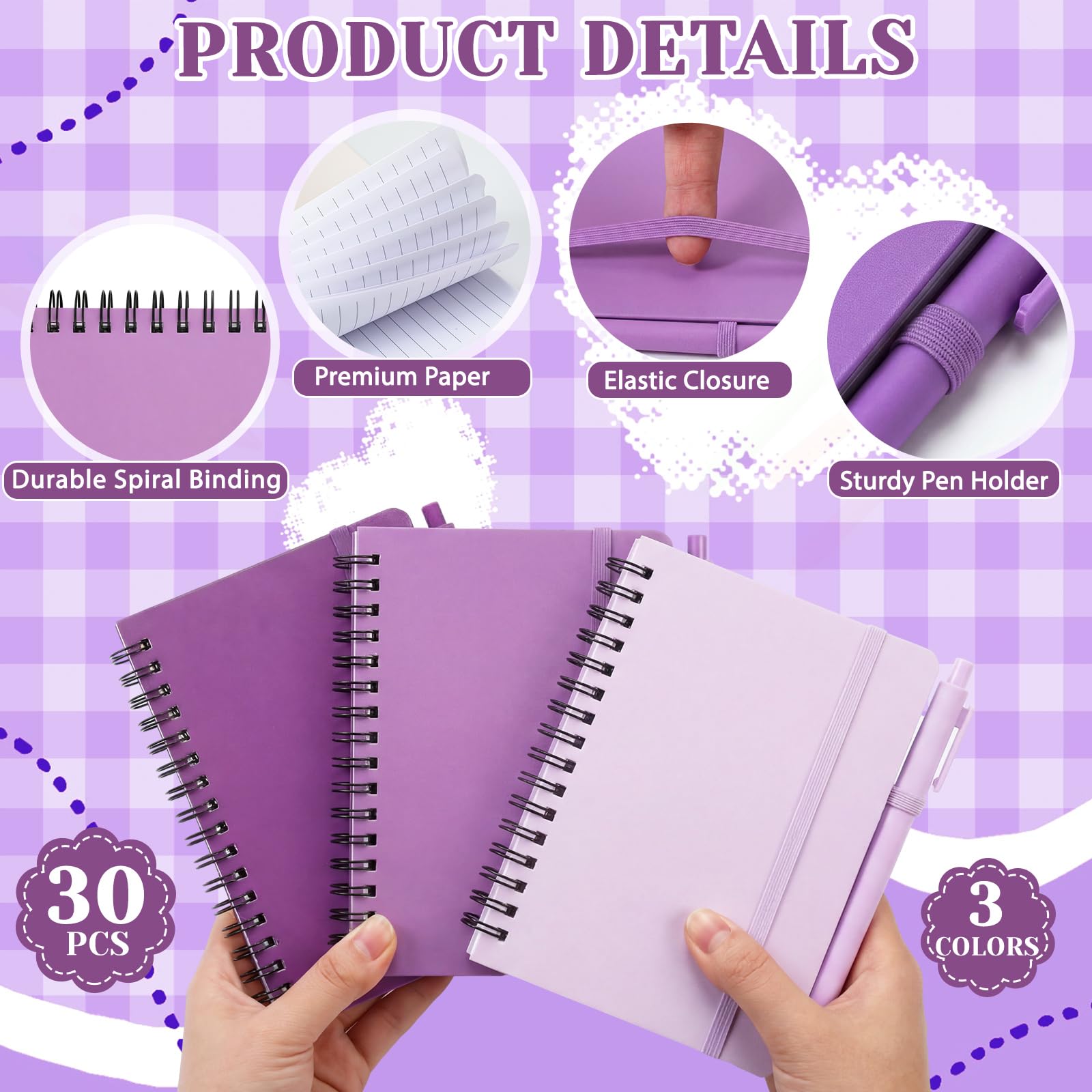 Amazon.com : Fulmoon 30 Set Small Spiral Notebooks A6 with Pens