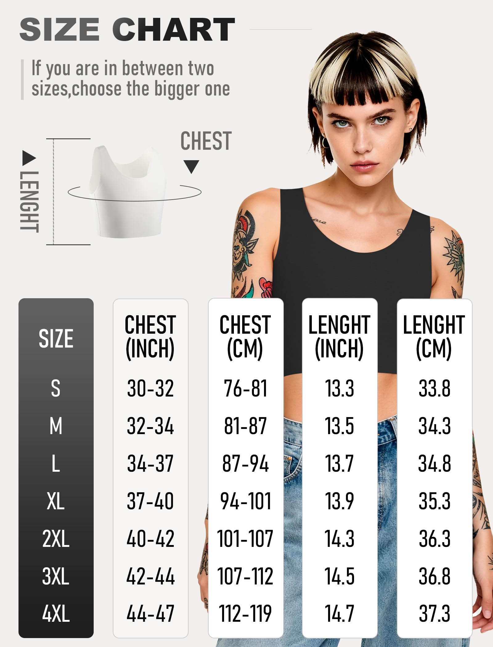 XUJI Binder Poitrine Trans FTM Haut sans Coutures de Compression Respirant pour Transgenres