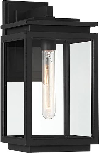 Miniatura 2 de Possini Euro Design Atkins - Lámpara de pared moderna de 14 14 pulgadas de alto para exteriores, para porche, casa, exterior, farol exterior