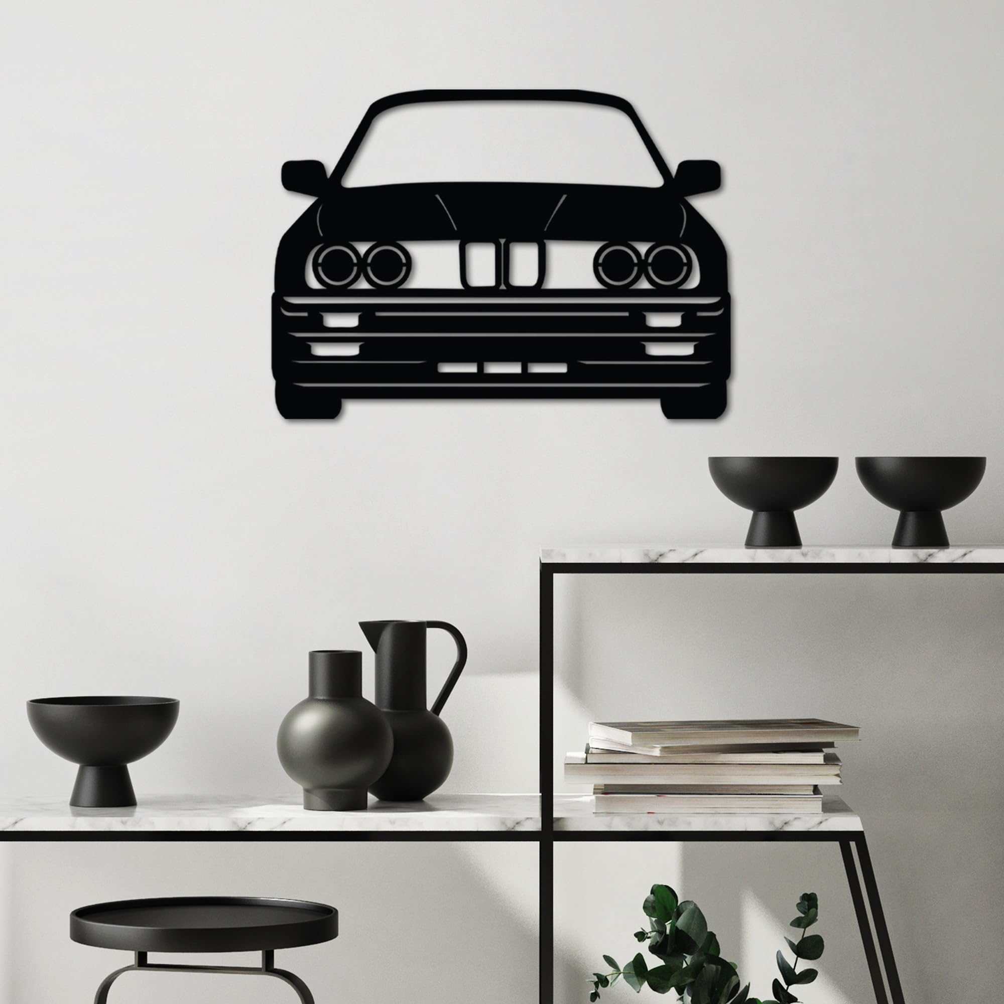 Stylish Black Decorative Metal Wall Accessory, 57 x 41 cm, 100% Metal, 1.5 mm Thickness, Perfect for Modern Home Decor & Art Display