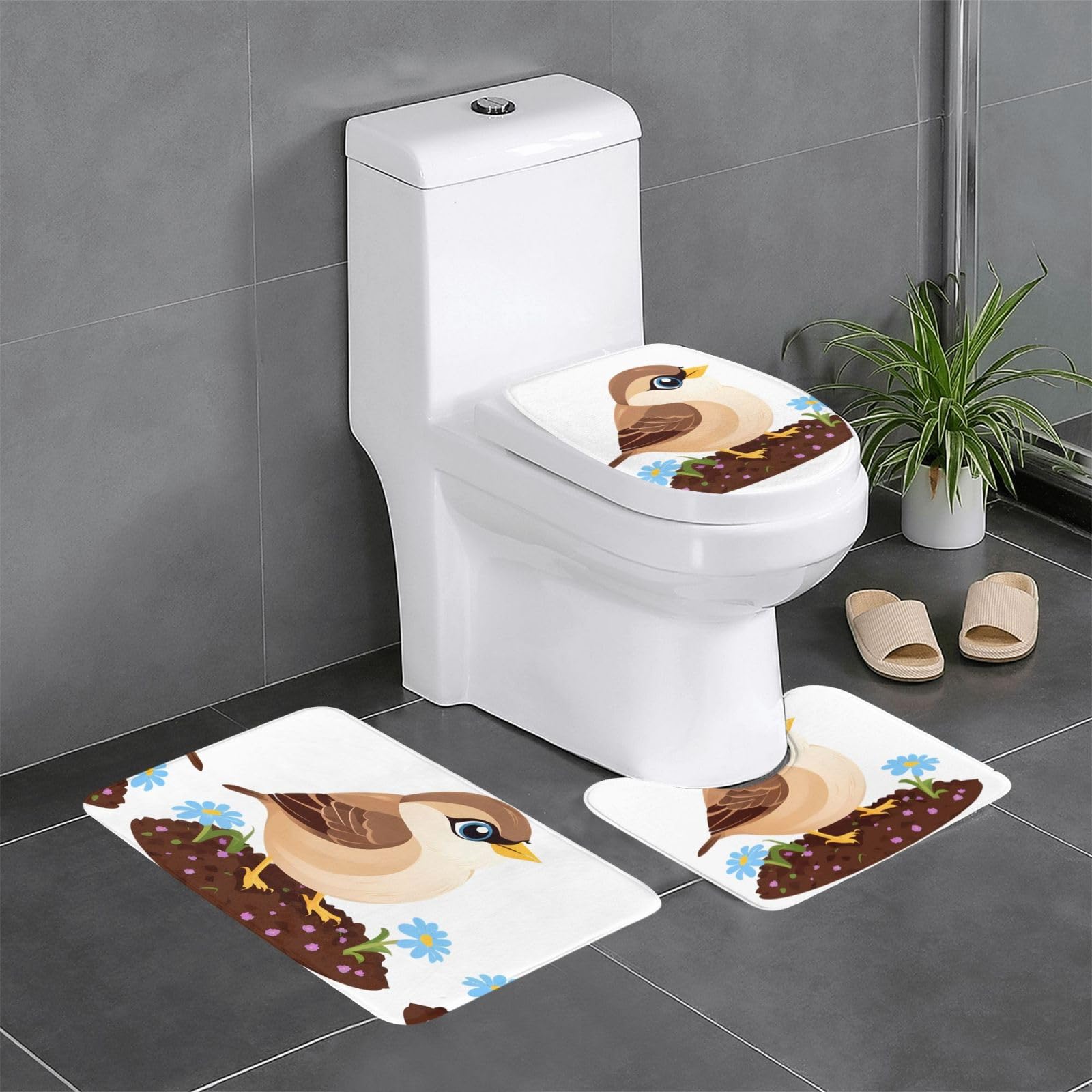 Tapis de salle de bain antidérapant WHJDPP pour éliminer les sols glissants et froids des WC