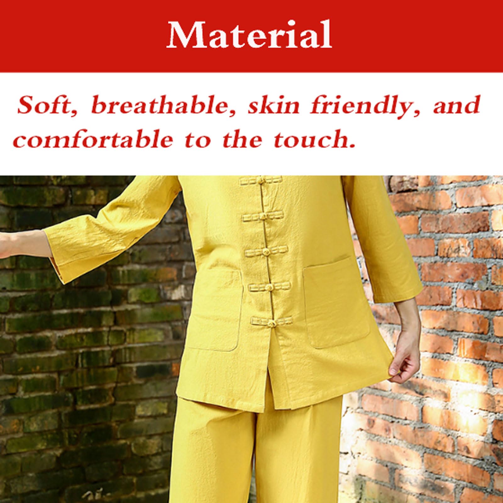 Wing Chun Taichi Uniform,Tangzhuang Training Uniform,Wushu Frühling Herbst Freizeit Kleidung,Hanfu Kampfsport Hemd,Unisex,Langärmelig,Atmungsaktiv,für Meditation und Qigong