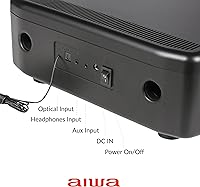 Vista 4 de Aiwa Exos Altavoz para el Hogar, Sistema de Sonido Premium de 30W RMS con Reproductor de CD, Conectividad Bluetooth, Radio FM, Entrada Digital