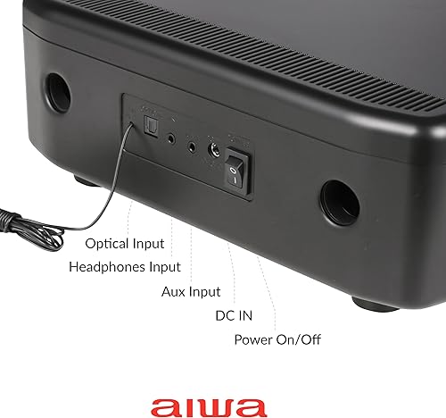 Miniatura 4 de AIWA Exos Home Speaker, sistema de sonido RMS de 30 W premium con reproductor de CD, conectividad Bluetooth, radio FM, entrada digital óptica,