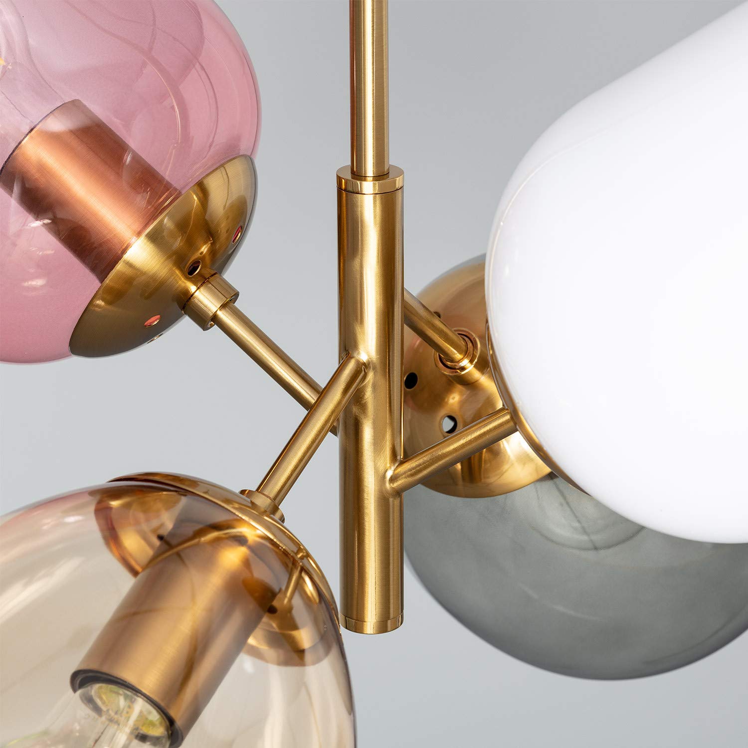 LEDKIA Lampada a Sospensione Metallo e Vetro Papallona Multicolore