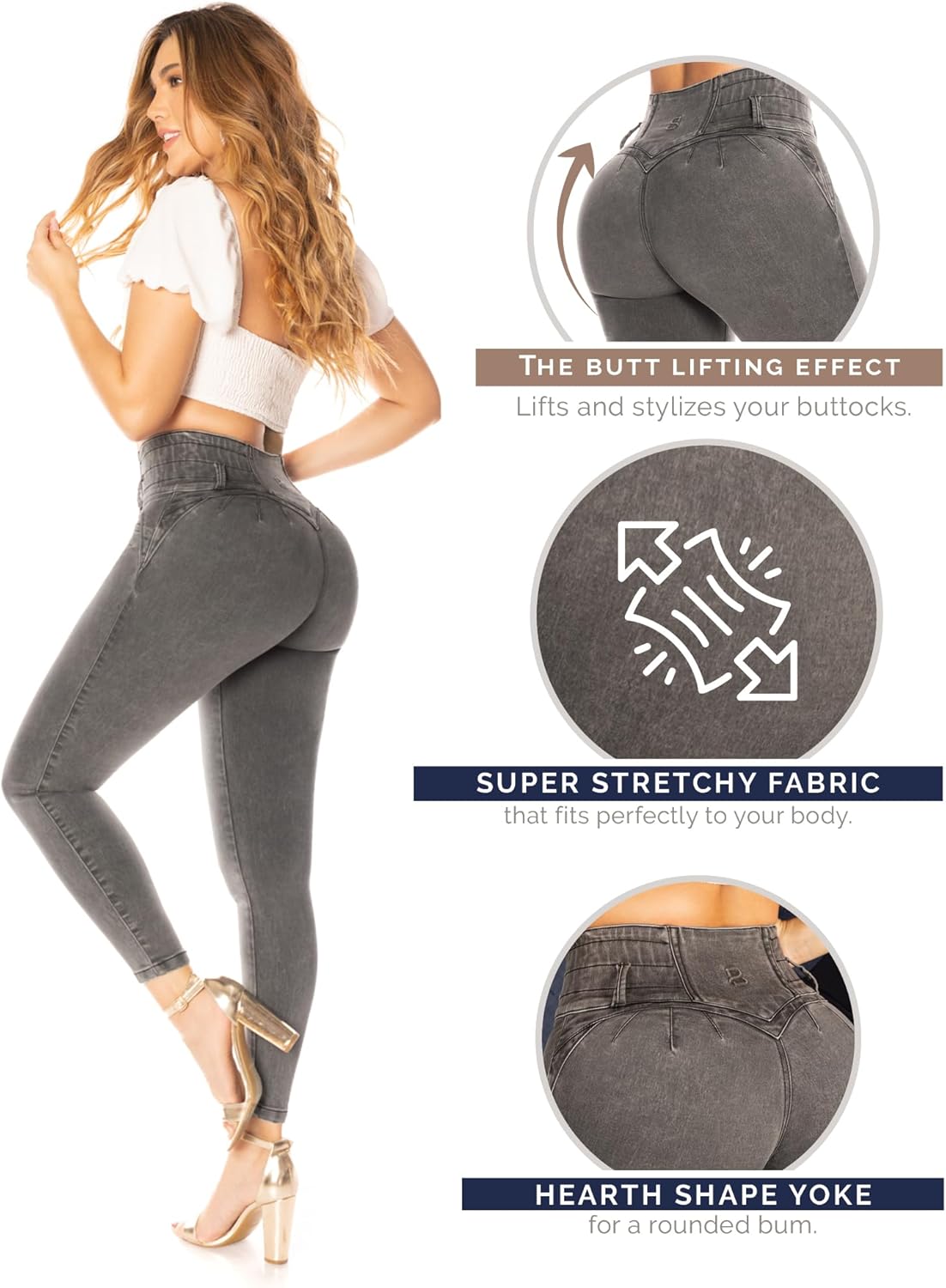 Bula, High Waist Butt Lifting Skinny Jeans Shape wear Pantalones