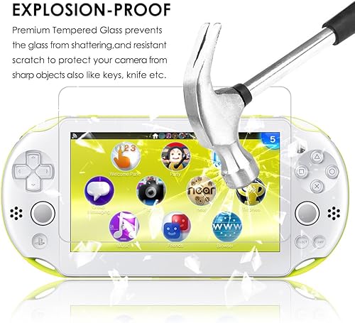 Miniatura 7 de ProProtective - Funda para Sony Playstation Vita 2000 con protectores de pantalla, vidrio templado AFUNTA para pantalla frontal y película de PET