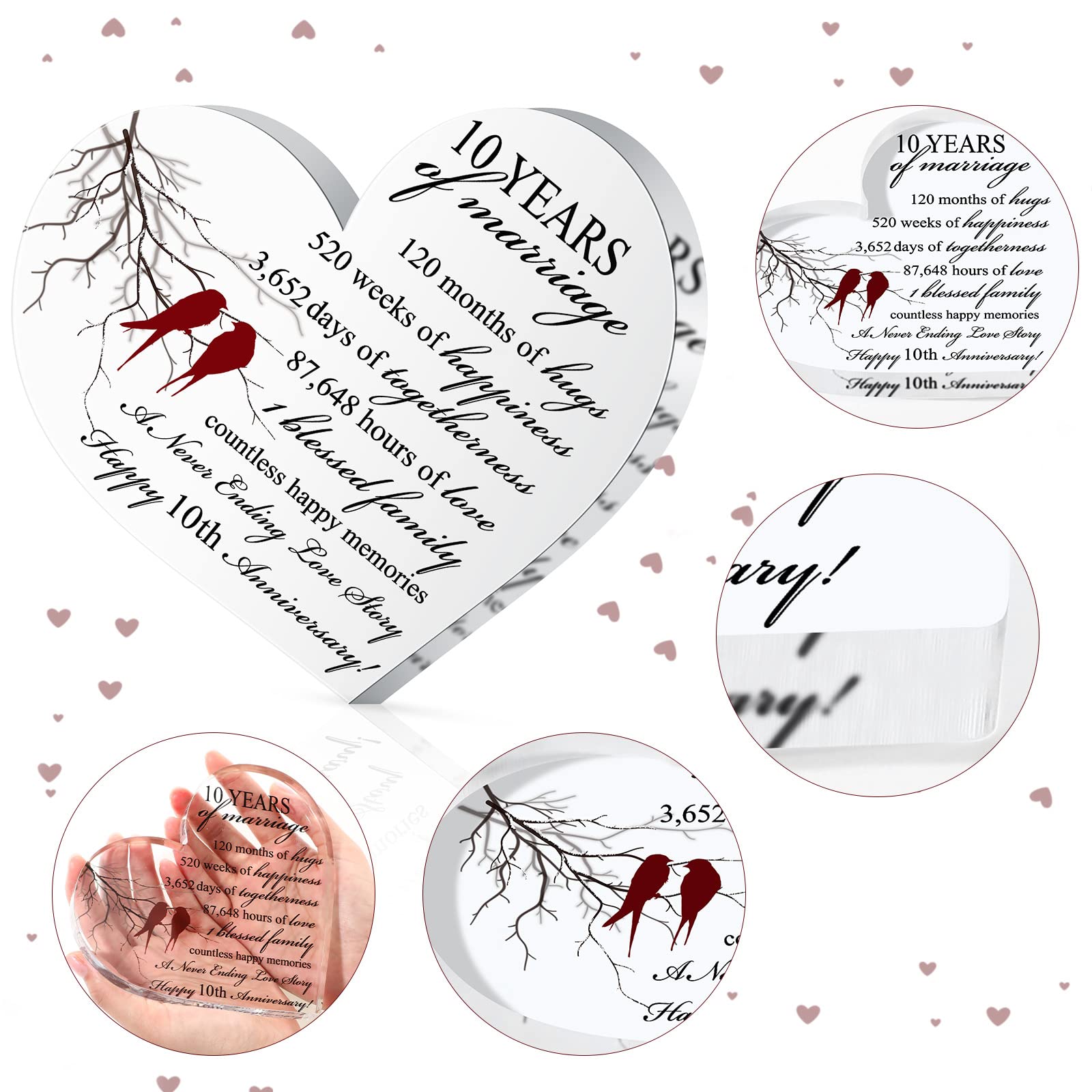 Amazon.com: Qunclay Years of Marriage Gift Wedding Anniversary