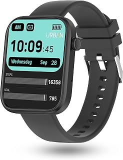 Urban Nexus M Smart BT Calling Smart Watch with Massive 2.0" Super HD Display, One-Connect Realtek Chipset, Games, 120+ Sports Modes, 150+ Watch Faces, Dedicated Health Sensors (Midnight Black)