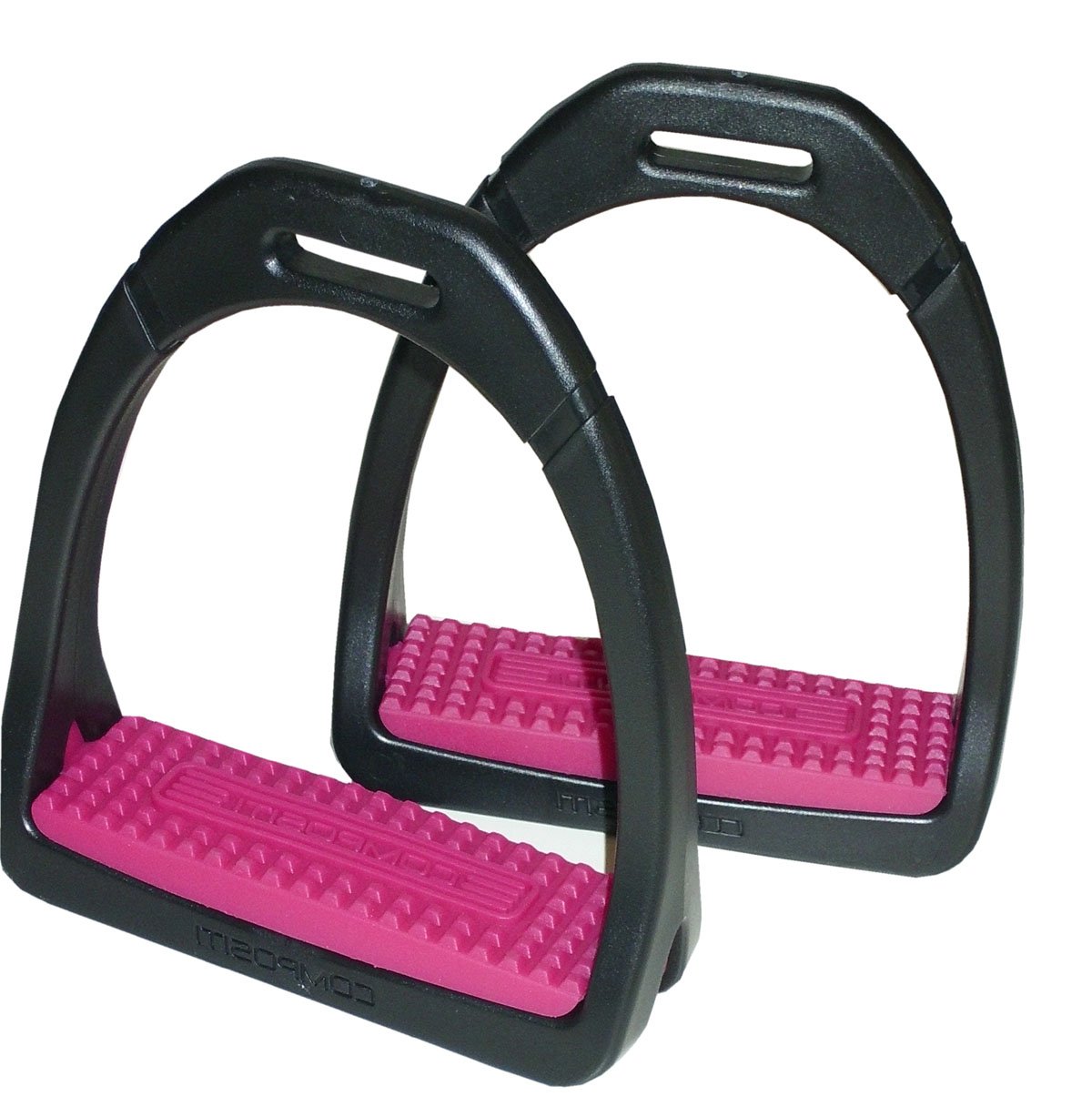 Reitsport Amesbichler Compositi étriers En Plastique Flexible – Semelle Large Antidérapante, Amorti, Noir/rouge
