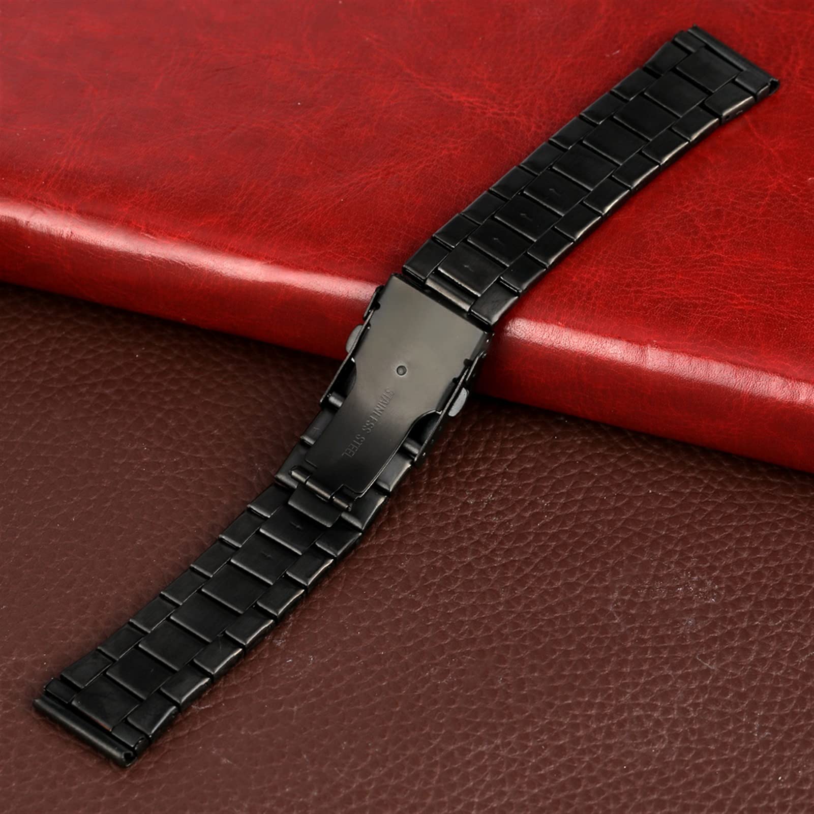 Strap DE Montrer 20 mm 22 mm en Acier Inoxydable Unisexe Bracelet Premium Boucle