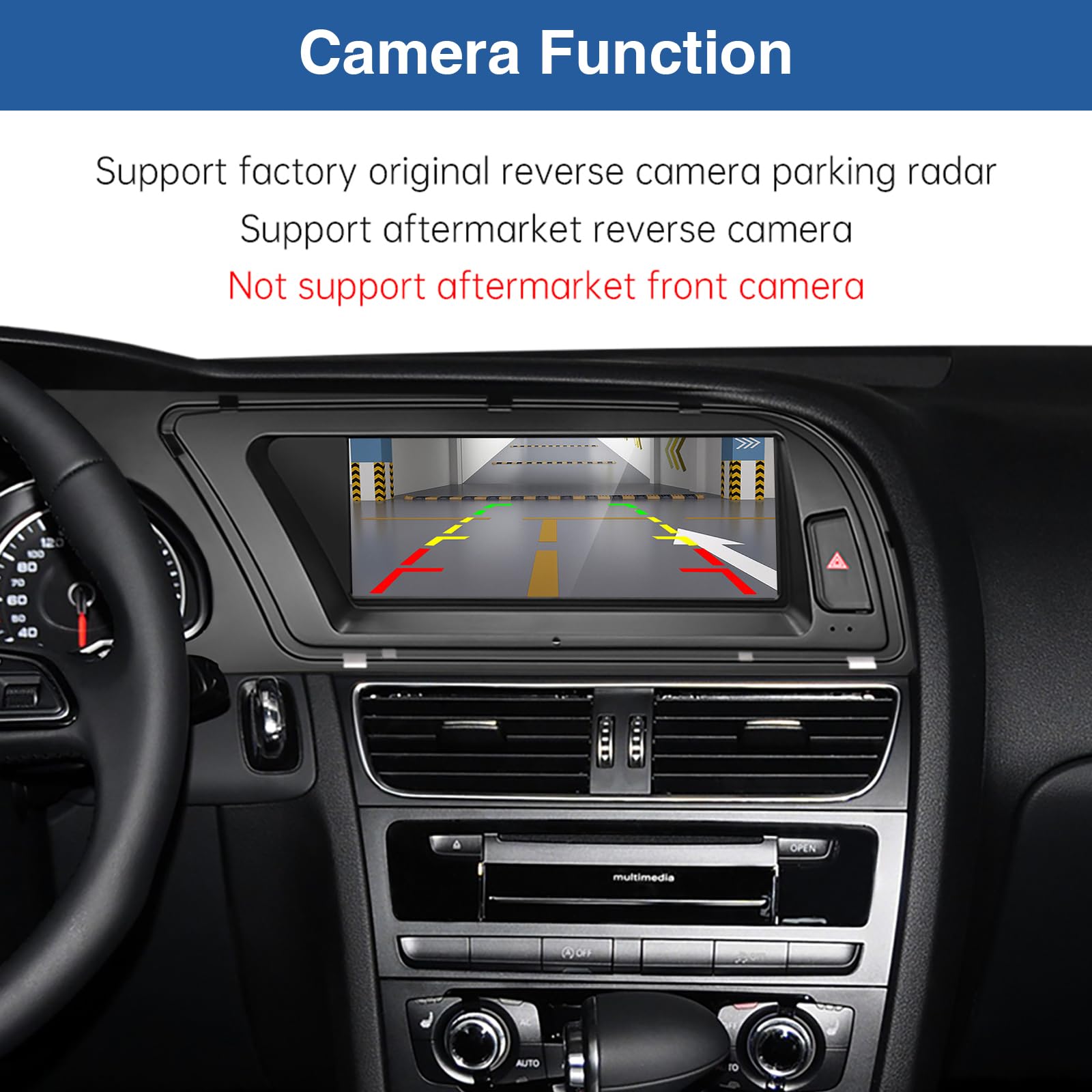 Road Top Radio de Coche Pantalla Táctil de 8,9 Pulgadas Inalámbrica CarPlay Android Auto para Audi A4 2009-2015 Año con 3GMMI, Soporte Navegación, Mirrorlink
